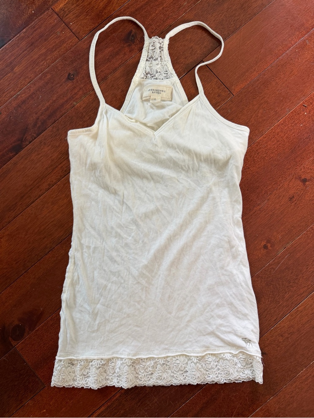 Abercrombie & Fitch Lace-Back Racerback Cami - Ivory